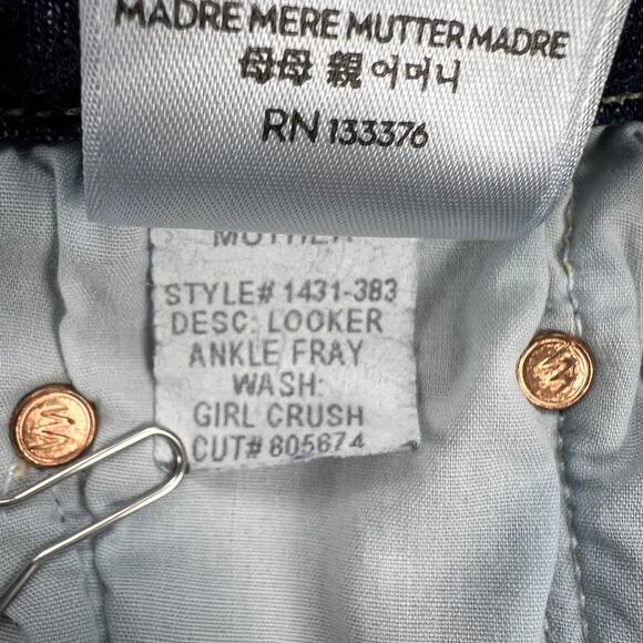 Mother Looker Ankle Fray Jeans Girl Crush Wash Low Rise Raw Hem Size 27 - Picture 11 of 15